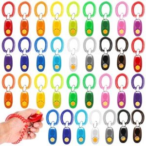 Colorful 34-Piece Pet Training Clicker Set