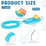 Colorful 34-Piece Pet Training Clicker Set