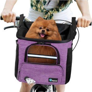 PetAmi Soft-Sided Dog Bike Basket - Purple