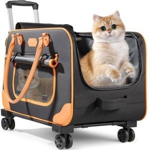Wheeled Pet Carrier for Cats and Small Dogs