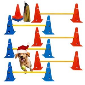 Dog Agility Hurdle Cone Set with Carry Bag