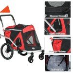 2-in-1 Dog Bike Trailer and Stroller - Red