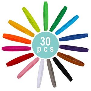 30 Pcs Adjustable Puppy ID Collars in 15 Colors