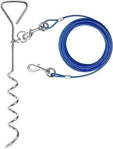 Dog Tie Out Cable and Stake for Large Dogs