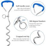 Heavy Duty Dog Tie-Out Stake with Soft Grip