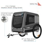 Tiggo Veelar Medium/Large Dog Bike Trailer - Gray