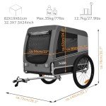 Tiggo Veelar Medium/Large Dog Bike Trailer - Gray