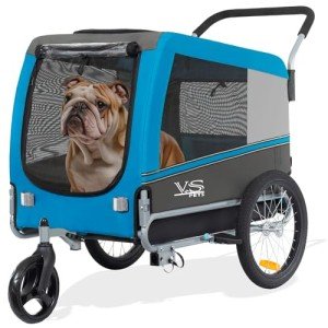 Pet Bike Trailer & Stroller for Dogs - Blue