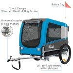 Pet Bike Trailer & Stroller for Dogs - Blue