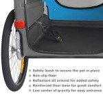 Pet Bike Trailer & Stroller for Dogs - Blue
