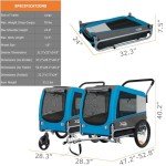 Pet Bike Trailer & Stroller for Dogs - Blue