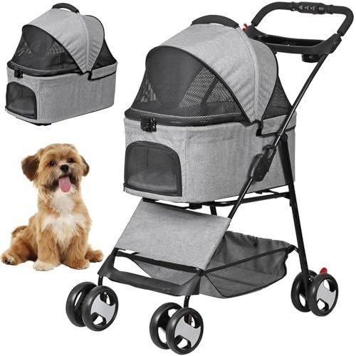 ZENY 3-in-1 Foldable Pet Stroller & Carrier