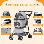 ZENY 3-in-1 Foldable Pet Stroller & Carrier