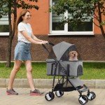 3-in-1 Dog Jogger and Detachable Carrier Stroller