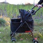 Folding Dog Stroller with Cup Holders - Black