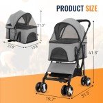3-in-1 Dog Jogger and Detachable Carrier Stroller