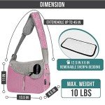 PetAmi Adjustable Soft Dog Sling Carrier - Pink