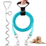 15FT Dog Tie Out Cable and Heavy Duty Stake