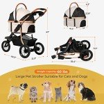 3-in-1 Pet Stroller for Dogs and Cats