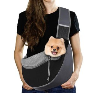 Pawaboo Hands-Free Dog Sling Carrier in Dark Gray