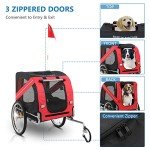PEXMOR Folding Dog Bike Trailer with 3 Entrances