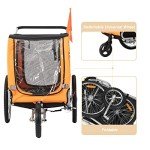 2-in-1 Dog Bicycle Trailer and Jogger - Orange