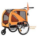 2-in-1 Dog Bicycle Trailer and Jogger - Orange