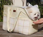Beige Small Dog Carrier Bag for Fashionable Owners