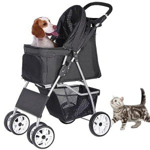 ZENY Foldable Pet Stroller for Dogs and Cats