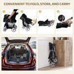 ZENY Foldable Pet Stroller for Dogs and Cats