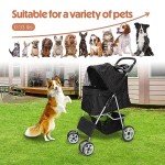 ZENY Foldable Pet Stroller for Dogs and Cats
