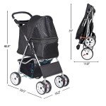 ZENY Foldable Pet Stroller for Dogs and Cats