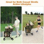 3-in-1 Pet Stroller with Detachable Carriers
