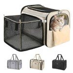 Beige Soft-Sided Cat Carrier for Travel