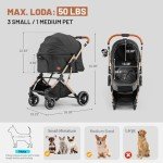 Pet Stroller for Small Dogs & Cats - Black