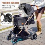 Pet Stroller for Small Dogs & Cats - Black