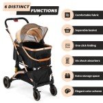 Coziwow 3-in-1 Foldable Pet Stroller for Dogs