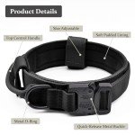 Adjustable Tactical Dog Collar with Handle, Black