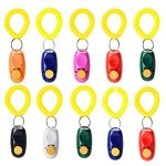 10-Pack Colorful Pet Training Clickers with Straps