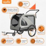 Dog Bike Trailer & Stroller for Pets, 88 lbs Limit