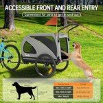 Dog Bike Trailer & Stroller for Pets, 88 lbs Limit
