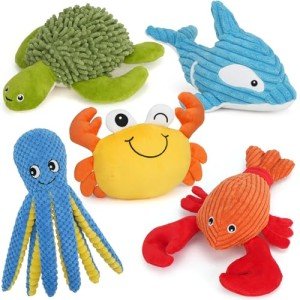 Plush Dog Squeaky Toys - Ocean Animal Set