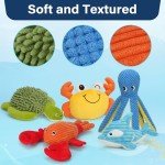 Plush Dog Squeaky Toys - Ocean Animal Set