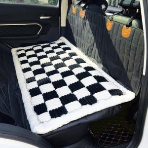 Plaid Dog Car Bed Mat for Backseat Comfort