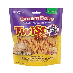 Bacon & Cheese Twist Sticks for Puppies, 50 Count