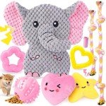 Pink 9-Pack Puppy Chew and Squeaky Toys