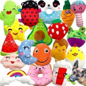 18-Pack Cute Plush Squeaky Toys for Puppies