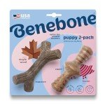 Benebone 2-Pack Puppy Chew Toys - Bacon & Maple