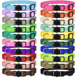 20 Pack Soft Nylon Puppy Collars for Safety
