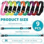 Adjustable Soft Nylon Dog Collars - 9 Pack